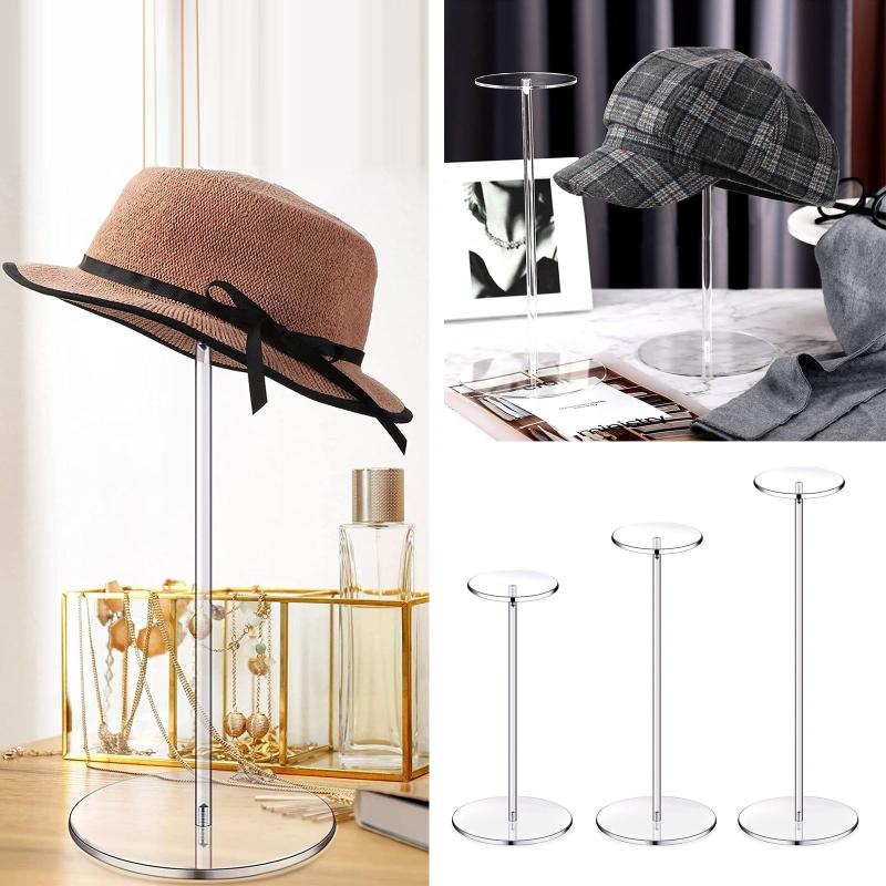 Wig Display Rack Hat Stands for Display Hat Pedestal Stand Round Barbell Pedestal Display Riser for Hat Watch Showcase