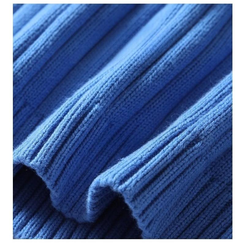 Simple Casual Warm Solid Color Turtleneck Knitted Pullover Sweater Young Men Autumn Winter