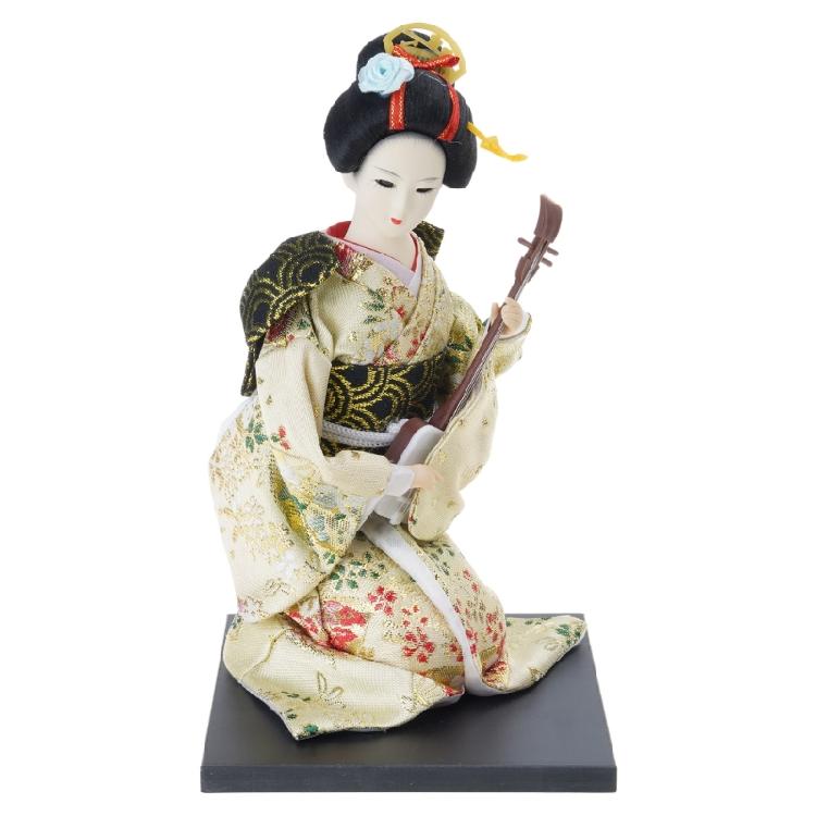 Elegante 12-Zoll-Geisha-Puppen mit detaillierter Bemalung und Kleidung Japanische Kimono-Figur für kulturelle Ausstellung Ornament