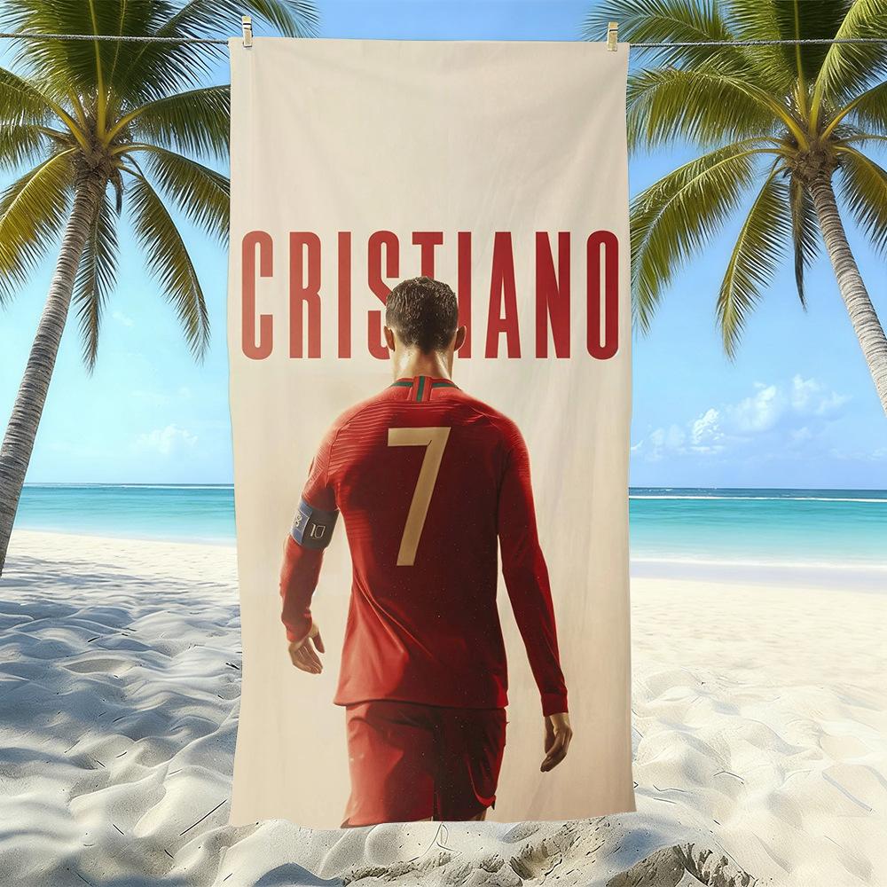 Asciugamano da Spiaggia in Microfibra Stampato Sport Calcio Asciugatura Rapida Morbido Assorbente Asciugamano da Bagno per la Costa