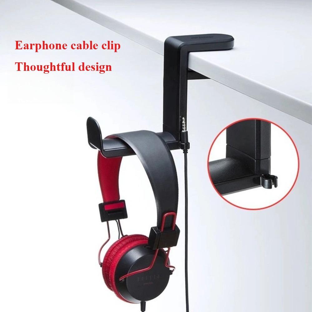 Desk Earphones Holder Universal Adjustable Rotatable Cable Clip Upgraded Arm Clamp Stand Multi Functional Hook Organizer Hooks