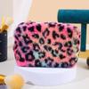Bolsa de Almacenamiento de Cosméticos con Estampado de Leopardo para Mujer, Bolsa de Maquillaje de Peluche de Gran Capacidad, Bolsa de Almacenamiento Portátil para Viaje, Regalo