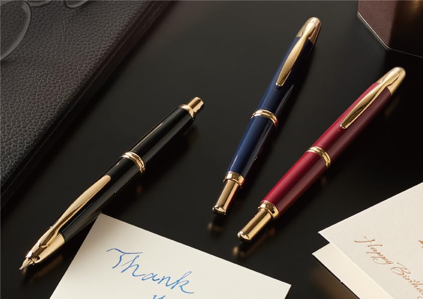 PILOT Capless Fountain Gold FM Deep Blue FC1DLMFM Pen, Retractable, Nib, (Medium Fine), Mica,