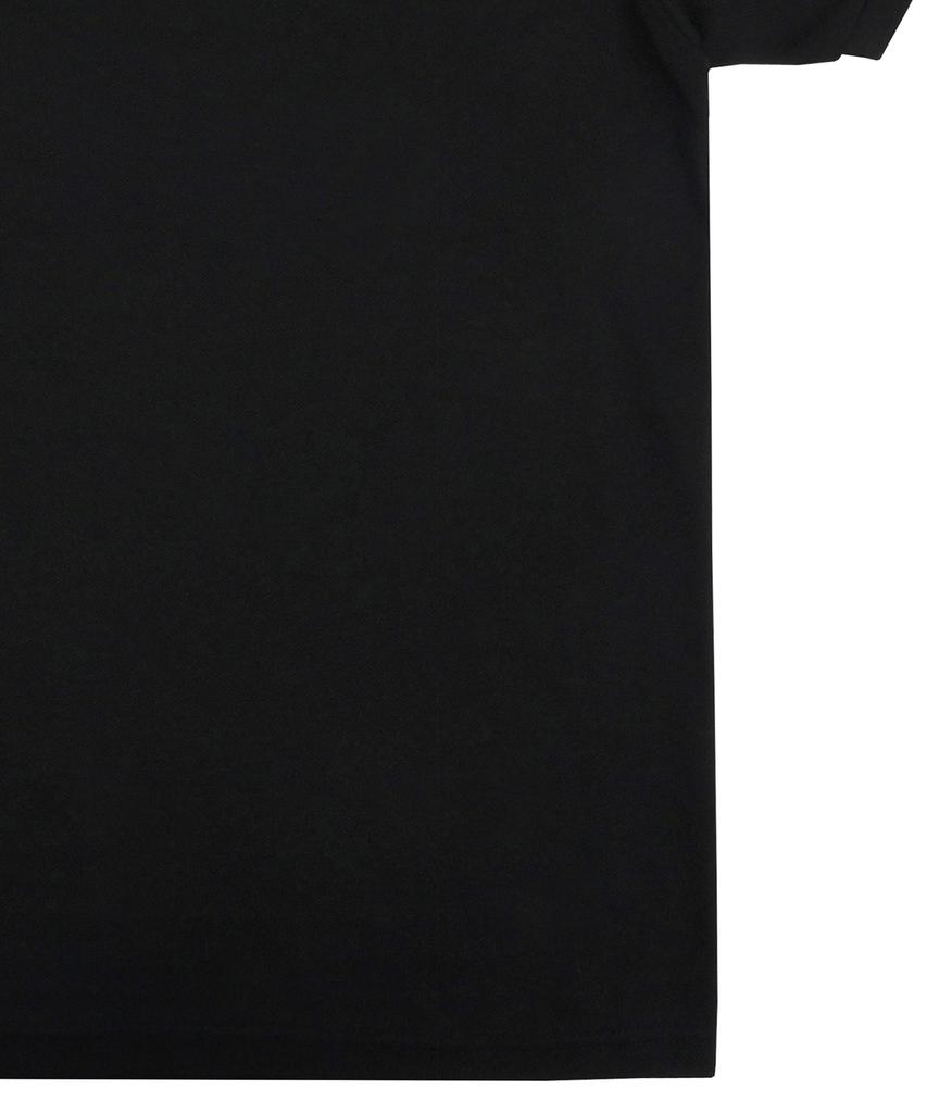 GRAVER [Unisex] Flower Bear Embroidered Pique Short Sleeve T-Shirt_Black