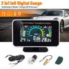 3-in-1 Auto Car LCD Meter Digital Oil Pressure Voltage Water Temperature Gauge Universal Instrument 9-36V for Car/Truck/SUV/RV