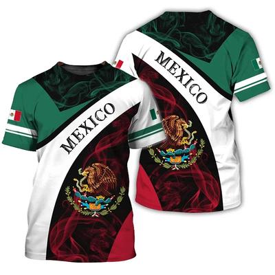 3D Printed Mexican Flag Men's T-shirt  Mexican Pattern T-shirt  Summer Fashionable Round-neck Top  Good Morning Koruku T-shirt