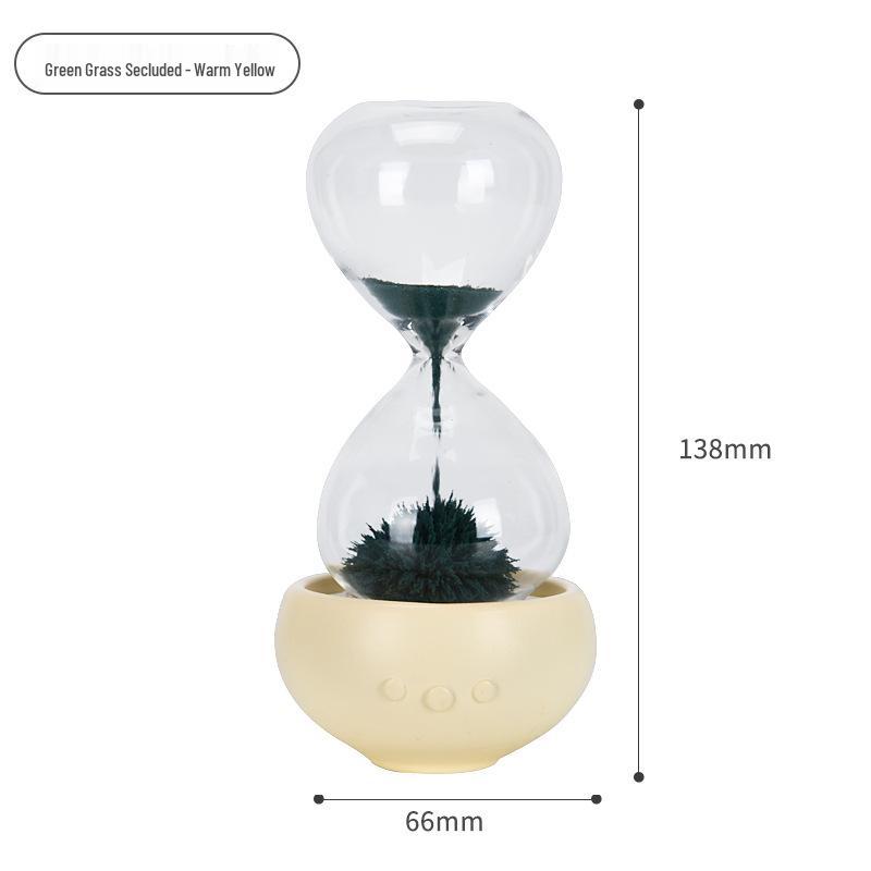Magnetic Glass Hourglass Timer Ornament - High-End Mini Sand Flow Design