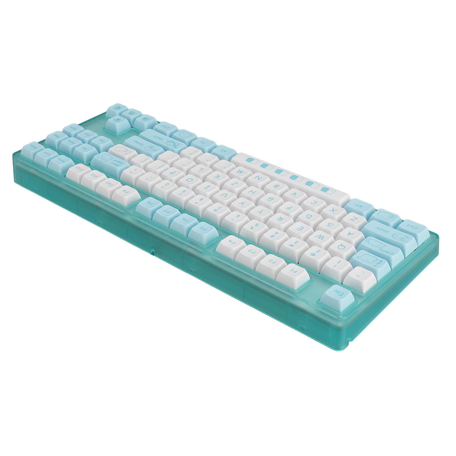 

87 клавиш проводная механическая игровая клавиатура ПК синий переключатель мультяшные клавиши USB клавиатура с подсветкой