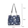 Vintage Gothic Waterproof Oxford Shoulder Bag Aesthetic Skull Print Purses Women Handbag Large Capacity Messenger Totes MIT