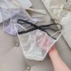 Bowknot Underwear for Women Hollow Lace Underpants Breathable Mesh Flower Lace Panties  Hotel