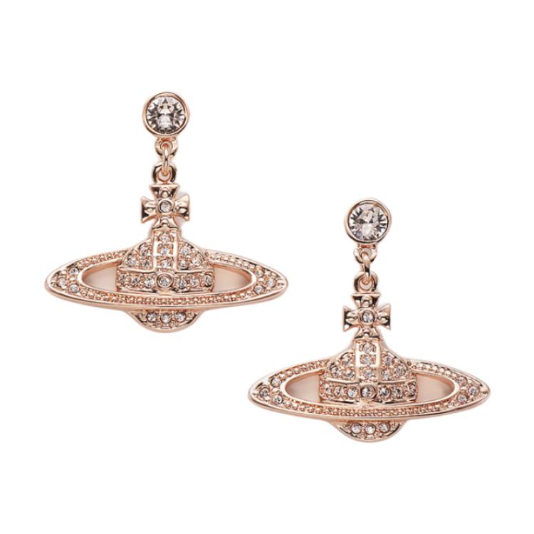 VIVIENNE WESTWOOD Mini-Basrelief-Tropfen-Planeten-Anhängerohrringe Damenohrringe Messing 6202002502P116CNP116