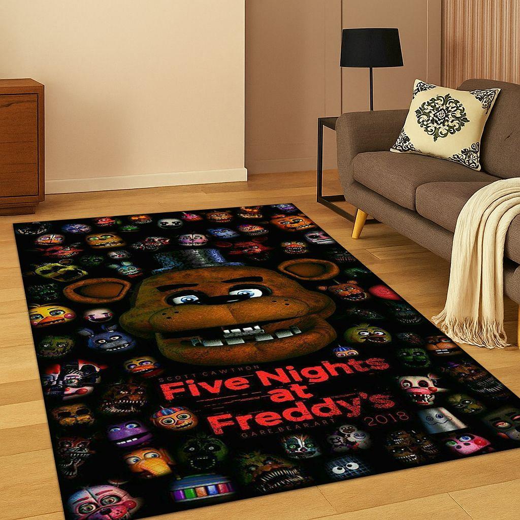 

3D Ковер Мультяшный Коврик для Игры F-FNAF для Спальни Гостиной Дивана Прихожей Домашний Декор, Коврик для Игровой Зоны Детей Нескользящий Рождественский Подарок 40x60cm
