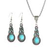 1 Set Women Necklace Earrings Faux Turquoise Vintage Jewelry Electroplating Sparkling Jewelry Set for Party