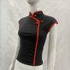 European and American Summer Retro Chinese Style Niche Buckle Women's Slim Fit Cheongsam Collar Top