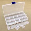 Transparent 15-Compartment Removable Plastic Storage Box for Fishing Tackle.