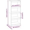 Bookshelf Room Divider Black 60x30x135.5 cm Solid Pine Wood