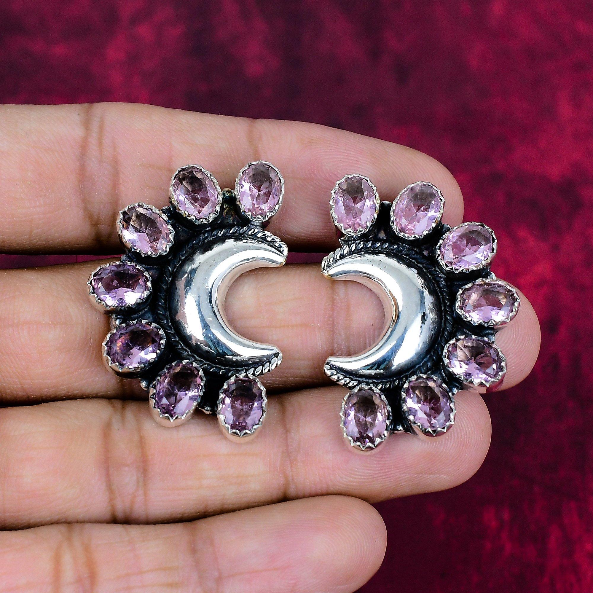 

Серьги с розовым кунцитом, ювелирные изделия из стерлингового серебра 925 пробы, серьги с драгоценными камнями, подарок для нее, изящные ювелирные изделия ручной работы 1.57 Inches розовый