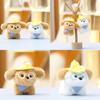Dog Glasses Cute Plush Toy Keychain Animal Stuffed Doll Backpack Gift Pendant