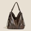 New messenger bag large capacity retro soft leather zipper tote bag women's fashion shoulder bag backpack