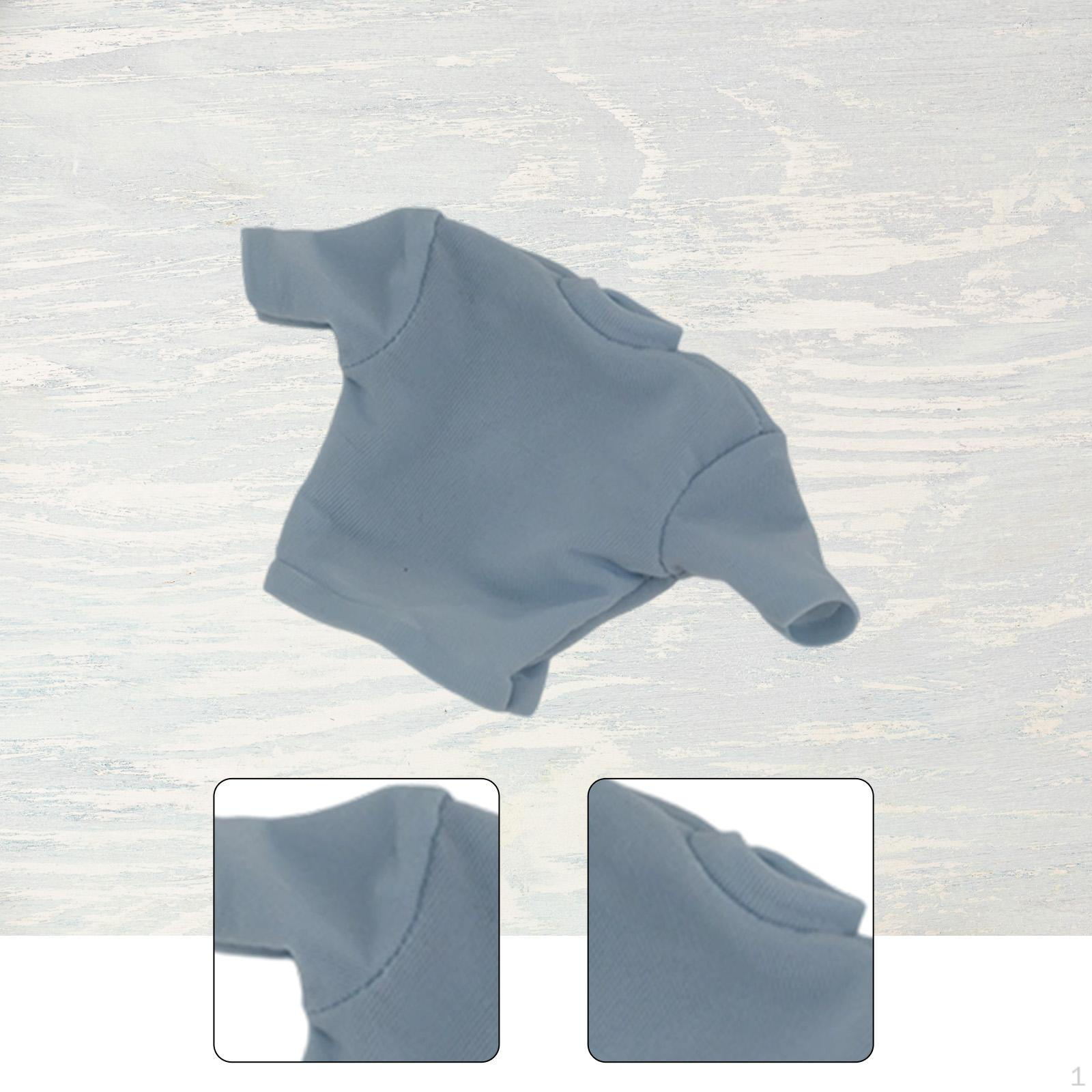 

1/6 Action Figure Clothes Doll Costume Accessories, Short T-shirt Mini Miniature Clothing, Dress up синий