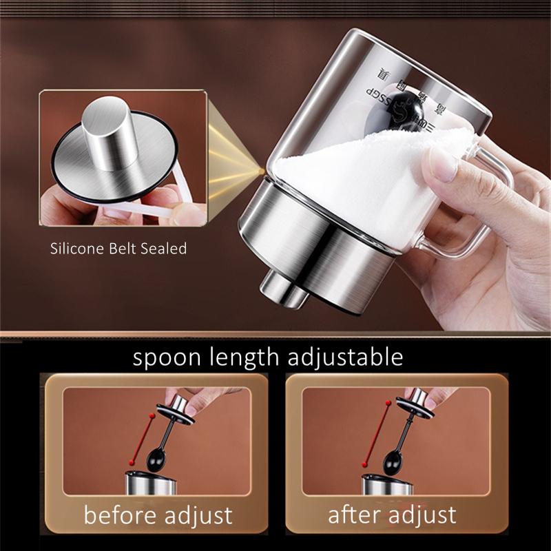 3 Pieces of High-borosilicate Glass Seasoning Jar LFGB Certificated Condiment Container Salt Pigs Sugar Server for Kitchen