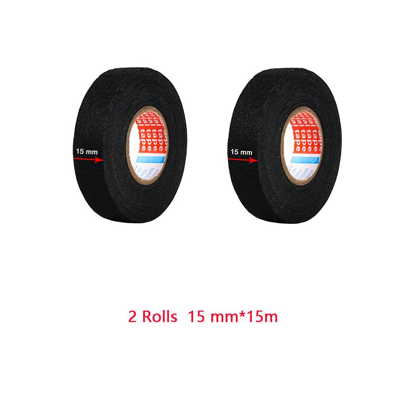 Automotive Wire Harness Cloth Tape High Temp Wrapping Noise Damping Heat Proof Adhesive Fabric Electrical Flannel Tape 15M/45M