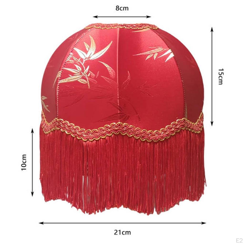 Shade with Soft Fringe, E27 Socket, Classic Ornament, European , Suitable for Bedroom, Living Room,