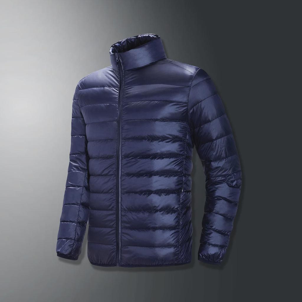 [Limited Time] Men's Stand Collar Lightweight Down Jacket - White Velvet, Sports Casual, Large Size
