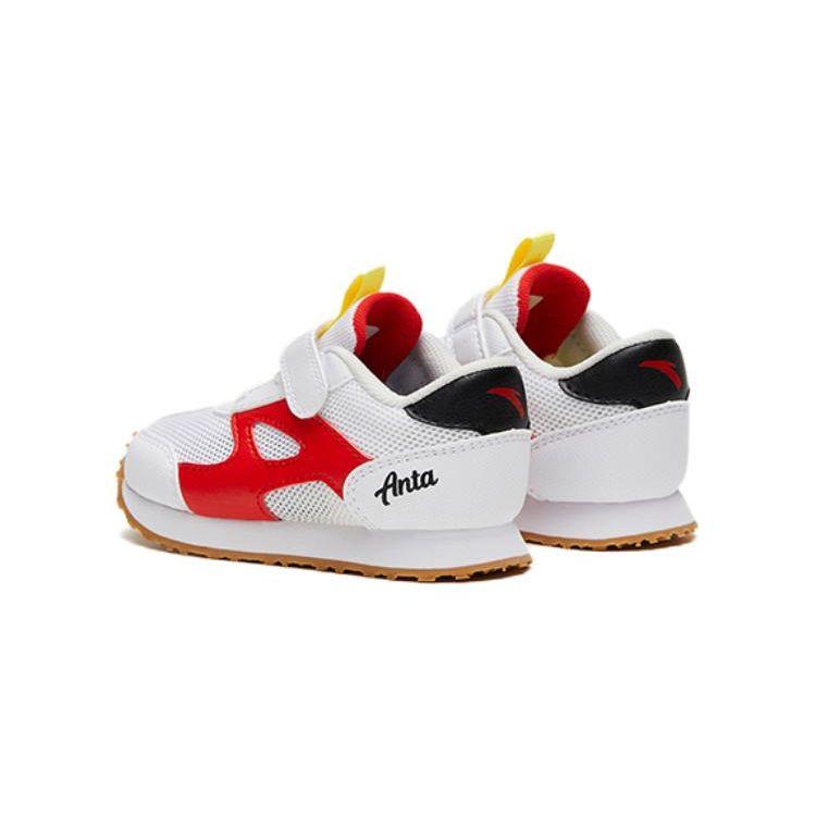 Anta Soft Sole Comfortable Versatile Non-Slip Wear-Resistant Breathable Low-Top Shoes Baby Shoes White Red A312320072-1