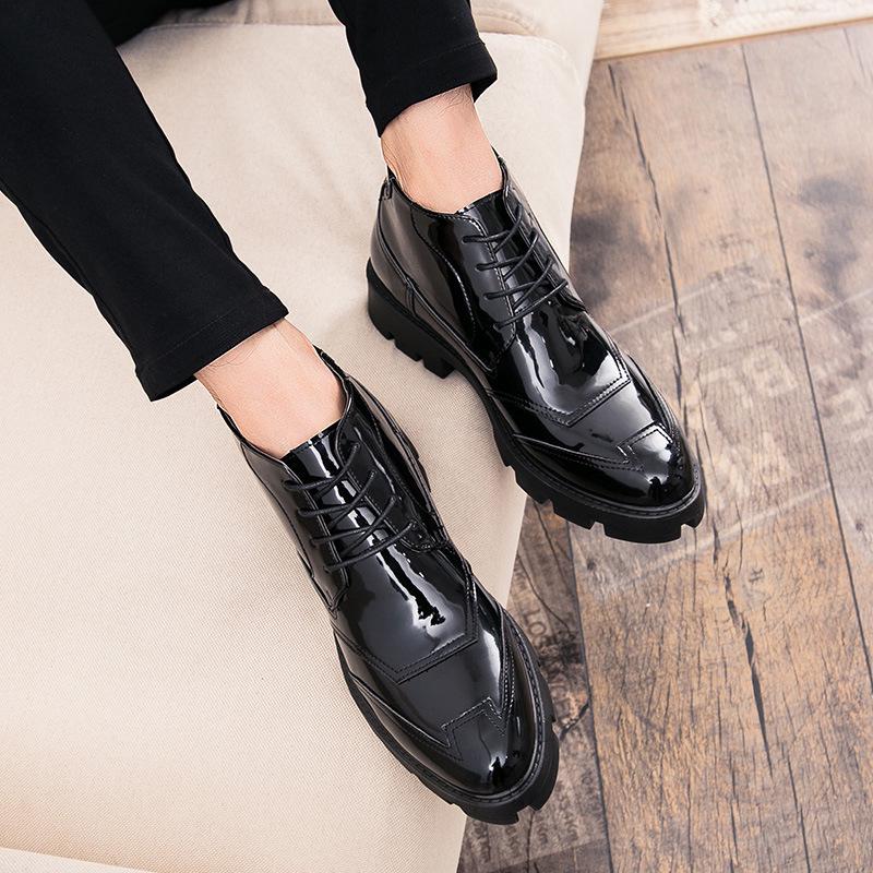 Botas altas de otoño e invierno botas de cuero Martin botas de charol piel  brillante zapatos de hombre moda comprar a buen precio — entrega gratuita,  reseñas reales con fotos — Joom