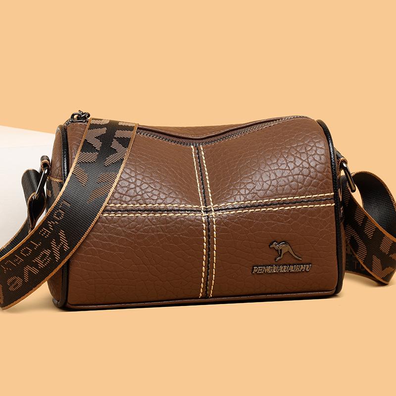 Women's Trendy Wide Shoulder Strap Handbag: Korean Fashion Crossbody Bag