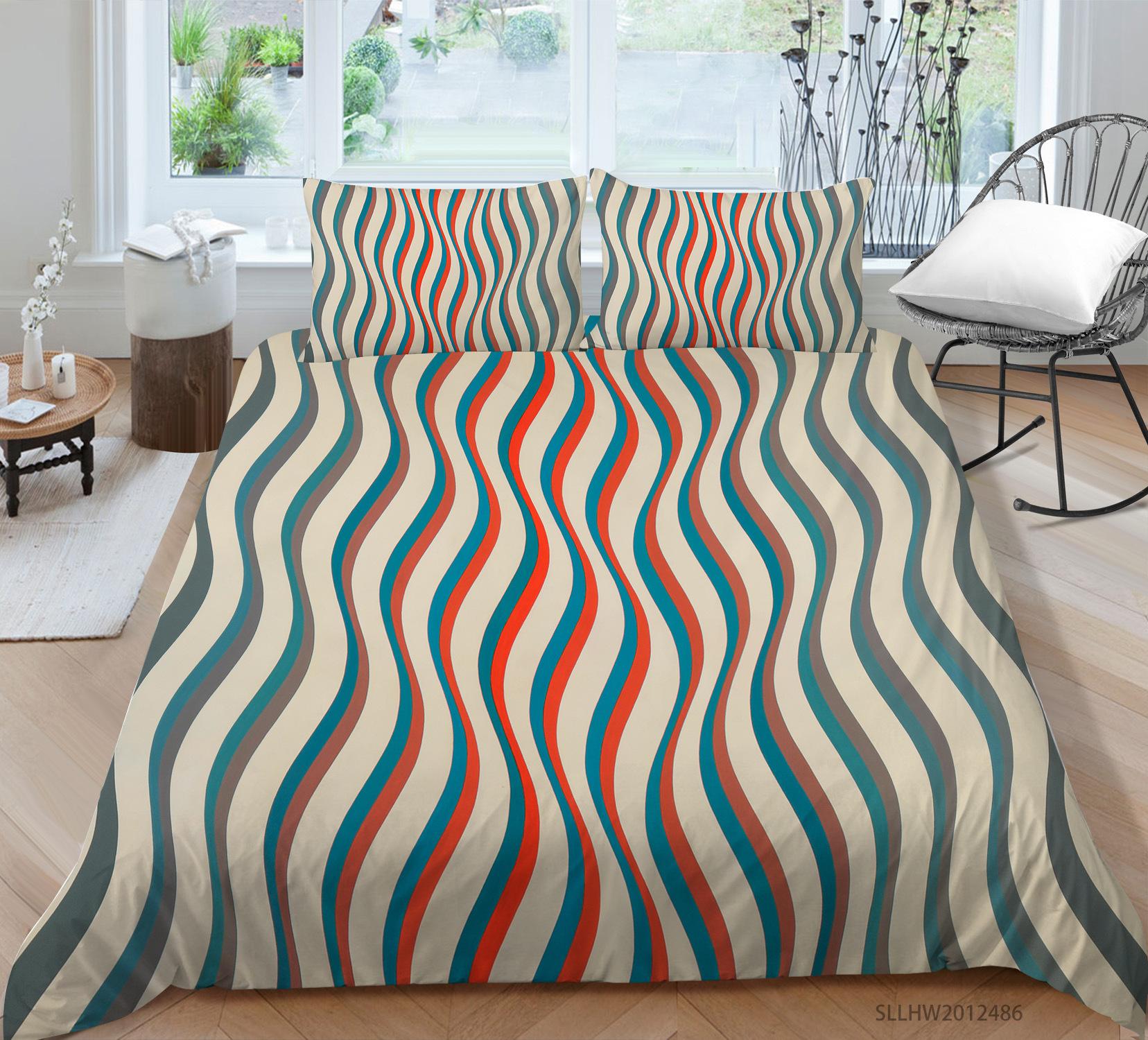 

Пододеяльник Наволочка Набор из трех предметов Полиэстер Геометрический узор Цифровая печать EU single 135*200