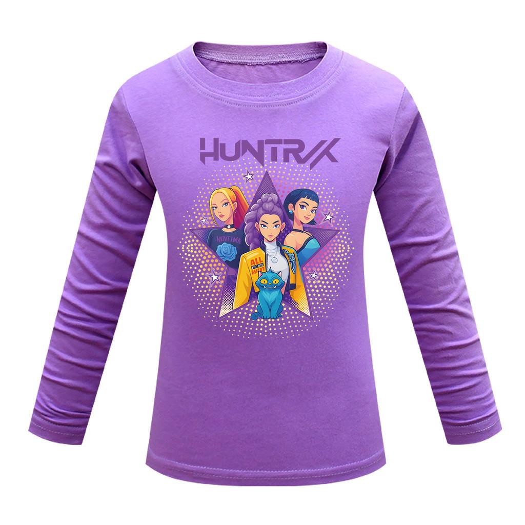 Kinder Mädchen Anime Cartoon K-POP Bedrucktes Lässiges Langarm T-Shirt Top 110cm purple