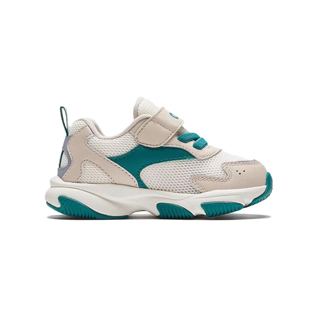 Anta Kids Synthetic Leather Comfortable Non-Slip Wear-Resistant Low-Top Walking Shoes Baby Shoes White A12430003-2