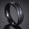 Fede in Tungsteno Nero Anelli Punk Trama d'Acciaio per Uomo Donna Scanalatura Fibra di Carbonio Anello alla Moda