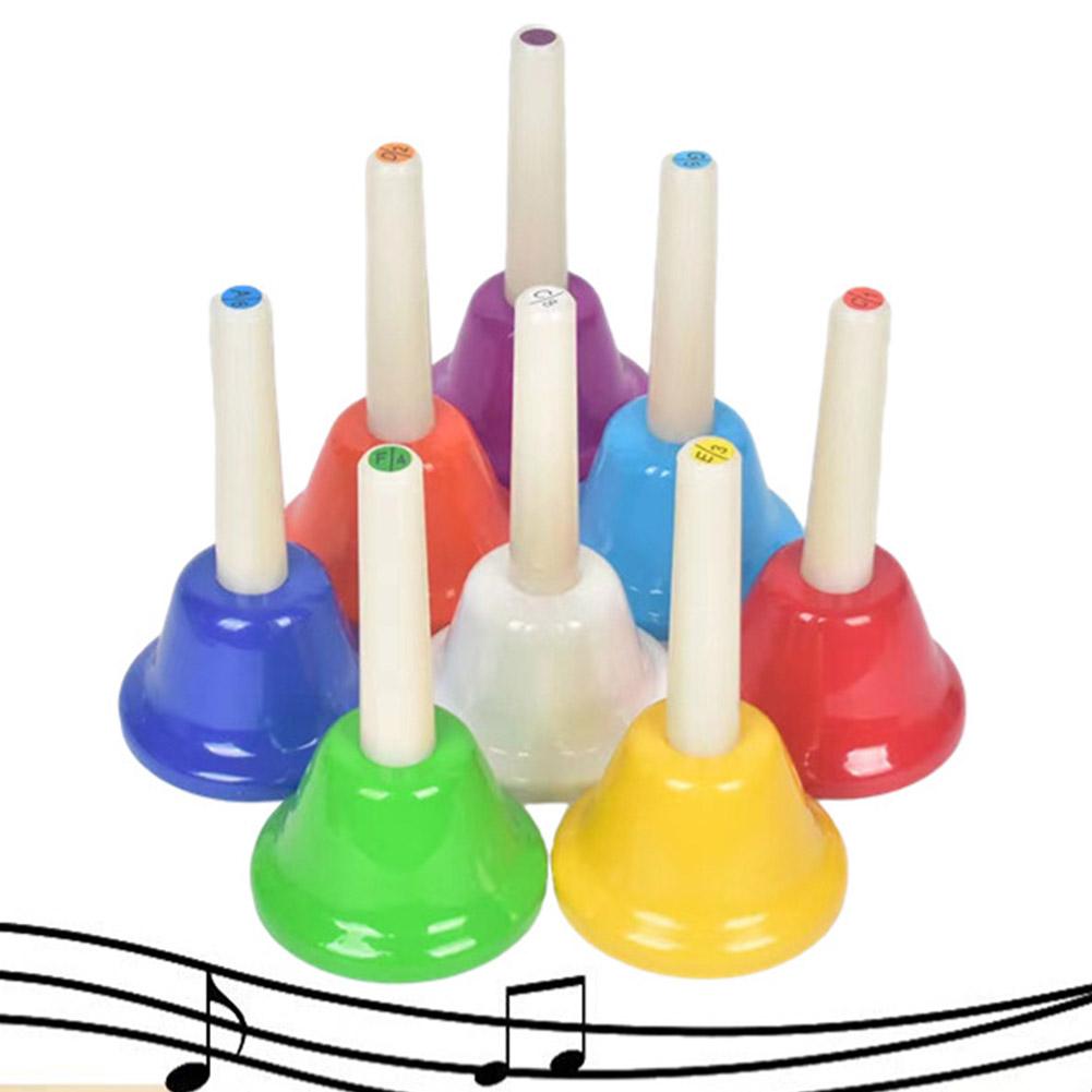 8Pcs Hand Bells Set, Colorful Diatonic Metal Bells Party Bells Hand Percussion For Classroom X7S1