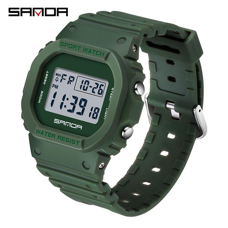 Sanda Waterproof Multi-functional Sports Watch - Fashionable Unisex, Simple Display, for Outdoor Activities