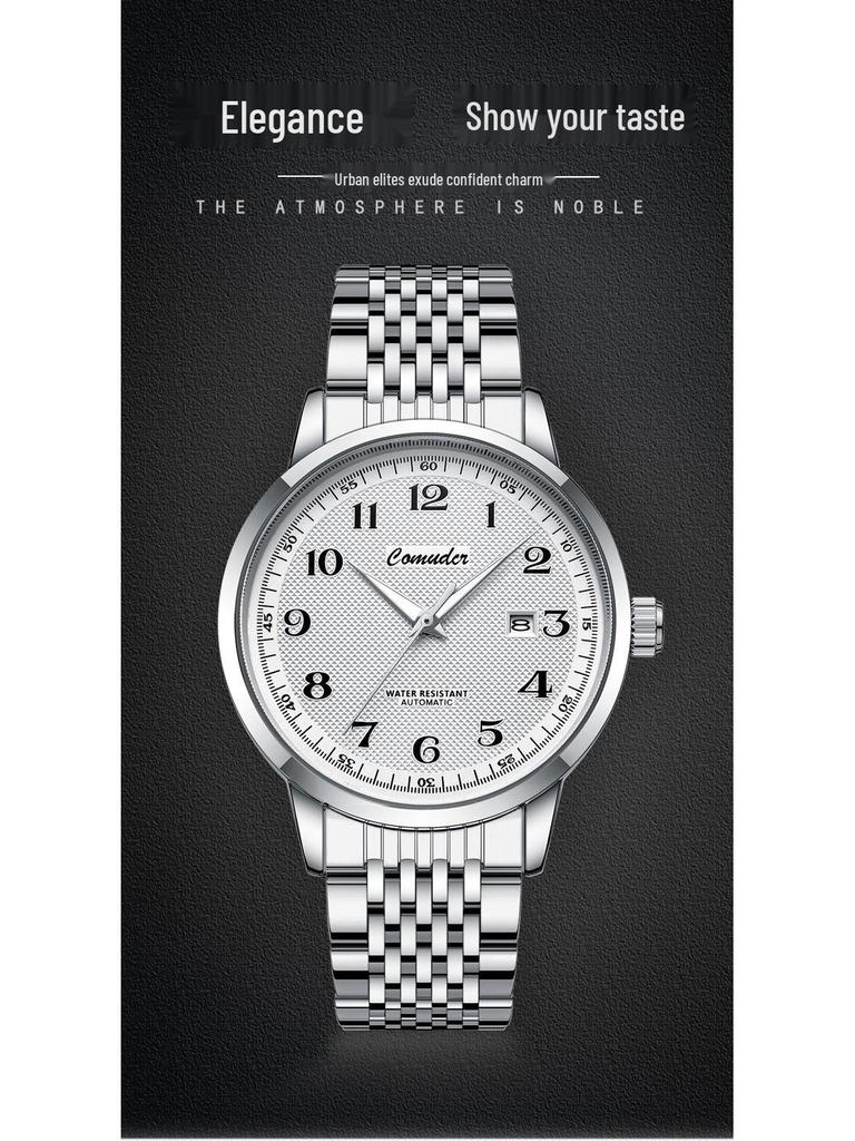 Men's Luminous Waterproof Automatic Skeleton Watch with Calendar