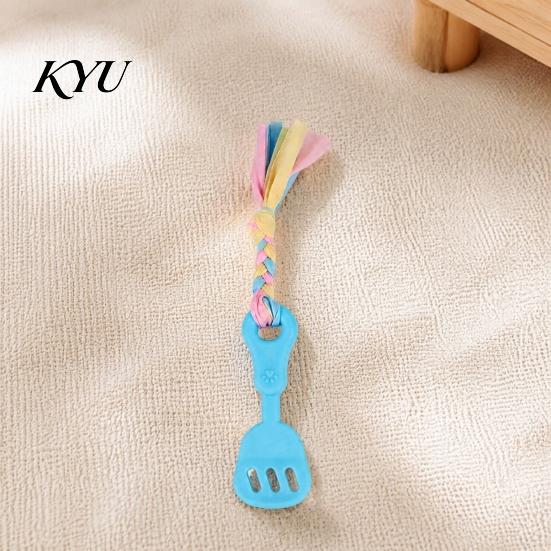 Interactive Knot Pulling Toys Spatula Shaped Dog Chew Toy with Braided Fabric Rope, Puppy Teething Rope for Medium Dogs Toy, Pet Molar Small