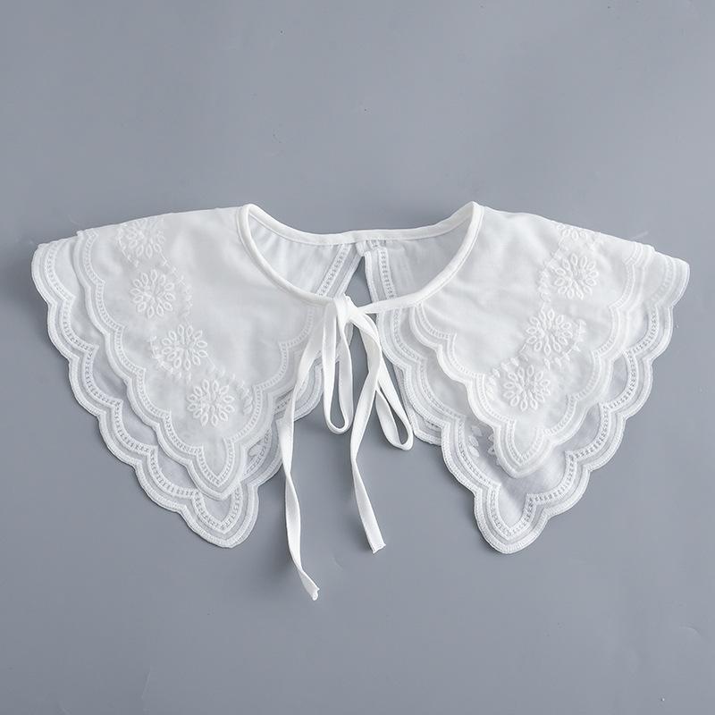 Koreansk Stor Revers Avtakbar Krage for Kvinner Genser Topp Falsk Krage Sjal Skuldersjal Dekor Falske Krager Slips