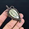 Moss Agate 999 Copper Wire Wrapped Pendant, Handmade Gemstone Jewelry Pendant Gift For Birthday
