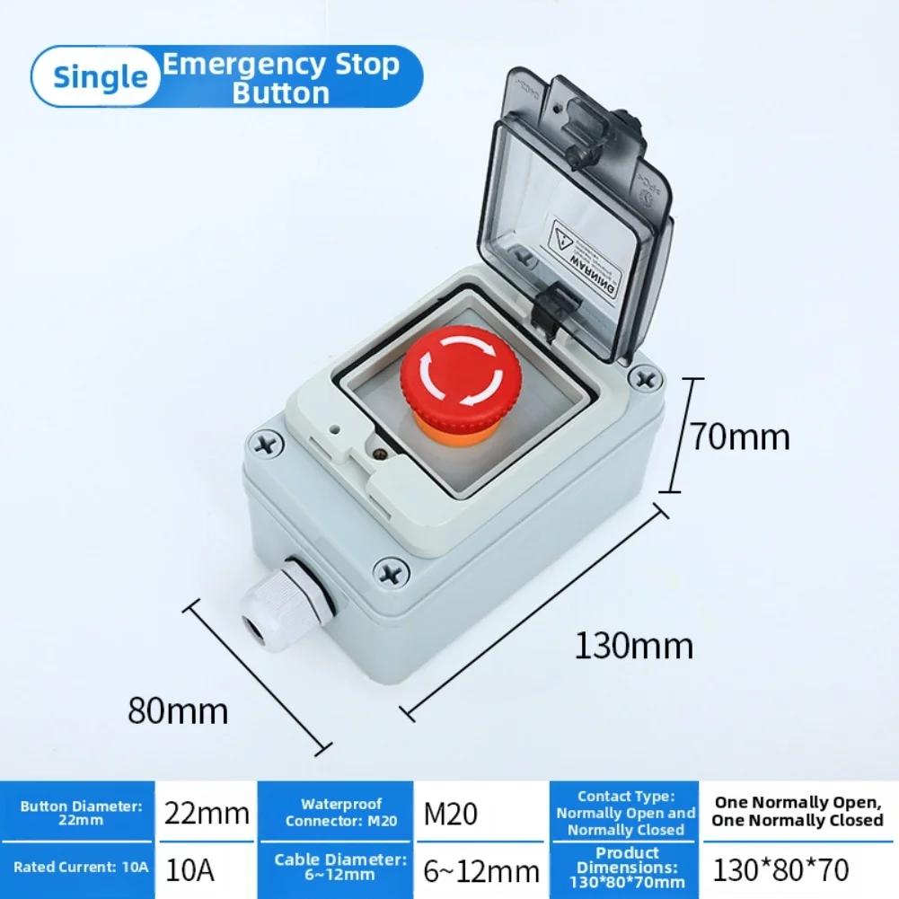 Waterproof Outdoor Control Box with Button Switch and Self Resetting Function Suitable for Start Stop Operations