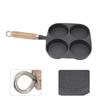 Egg Pan 4 Cup Egg Frying Pan with Wooden Handle for Breakfast Pancakes Omelettes