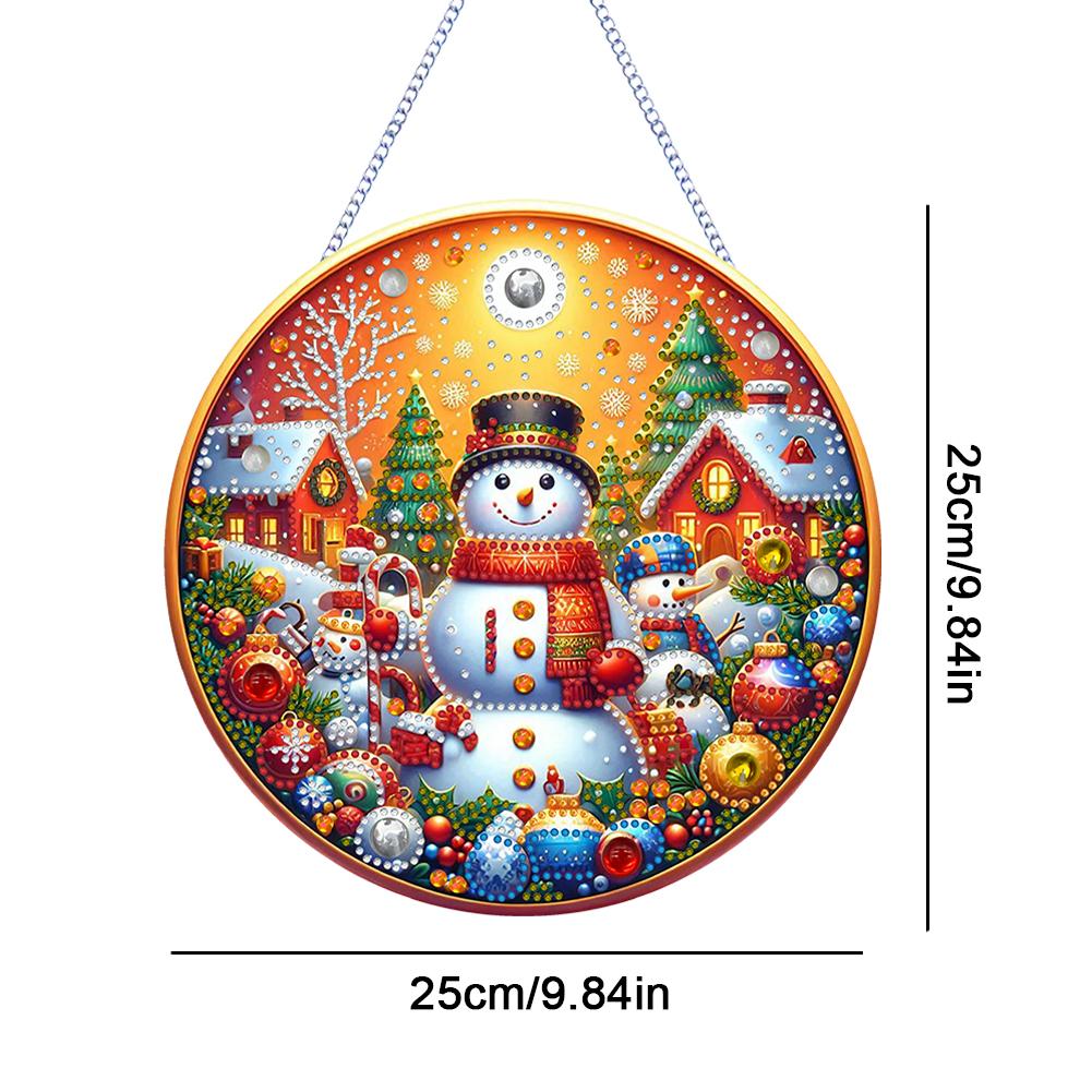 2025 Weihnachten 5D DIY Acryl Kranz Malerei Anhänger Dekor Weihnachten Diamant Malerei Girlande für Heim Fenster Tür Dekor Geschenke