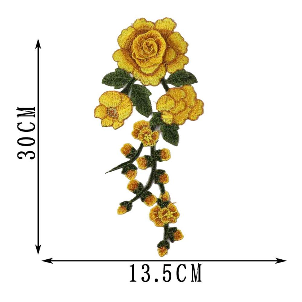 1 Pair Red Rose Flower Patch Multi-color Sew On Patch Floral Patches  Crafts Clothing Accessories