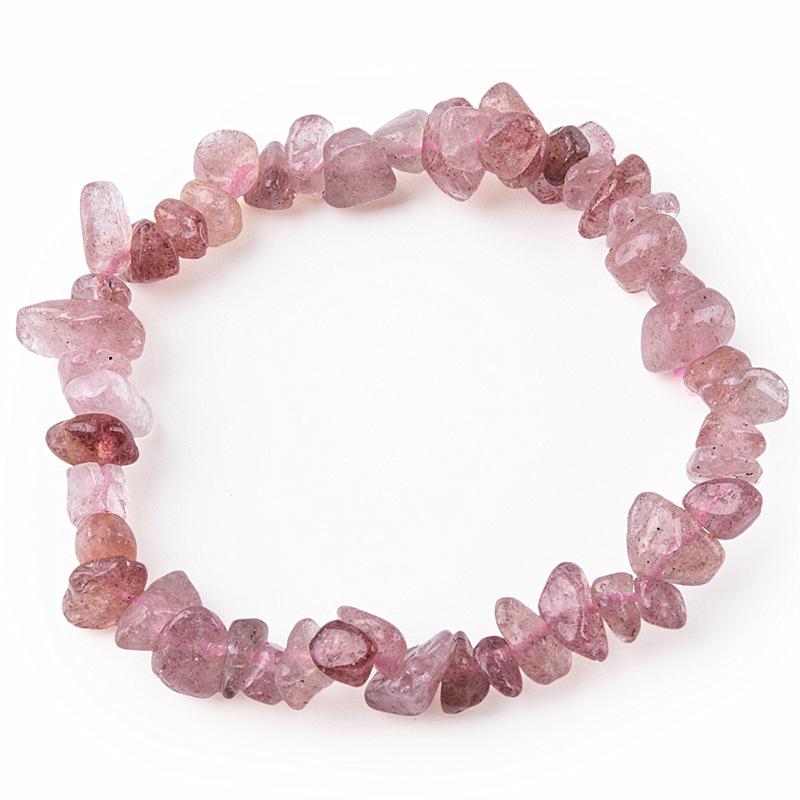 Natural Chip Stone Beaded Bracelet Irregular Crystal Gravel Stretch Bracelet Fashion Jewelry for Women Multiple Colors Available