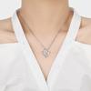 Double Heart Pendant Necklace Female, Premium Inlaid Color Zircon Heart-To-Heart Love Necklace