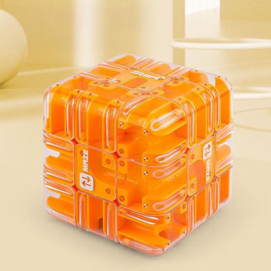 1/2Pcs 3D Puzzle Maze Cube Educational Brain Teaser Handheld Rolling Ball Maze Cube Spatial
