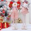 Pink Retractable Christmas Gnome Long Legs Standing Faceless Santa Dolls Forest Man Telescopic Toy Decoration Ornaments Gift Kid