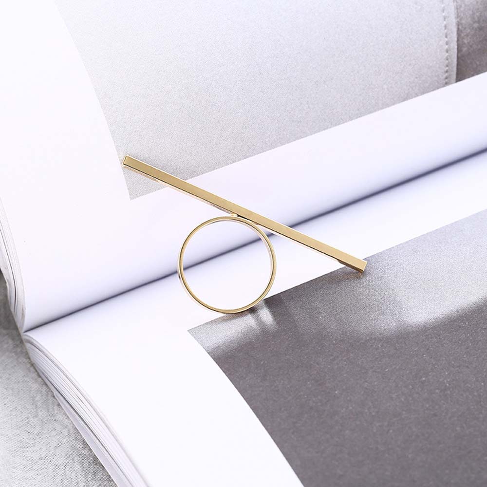 Temperament Women Girls Long Strip Shape One Word Rings Copper Finger Ring Fashion Jewelry